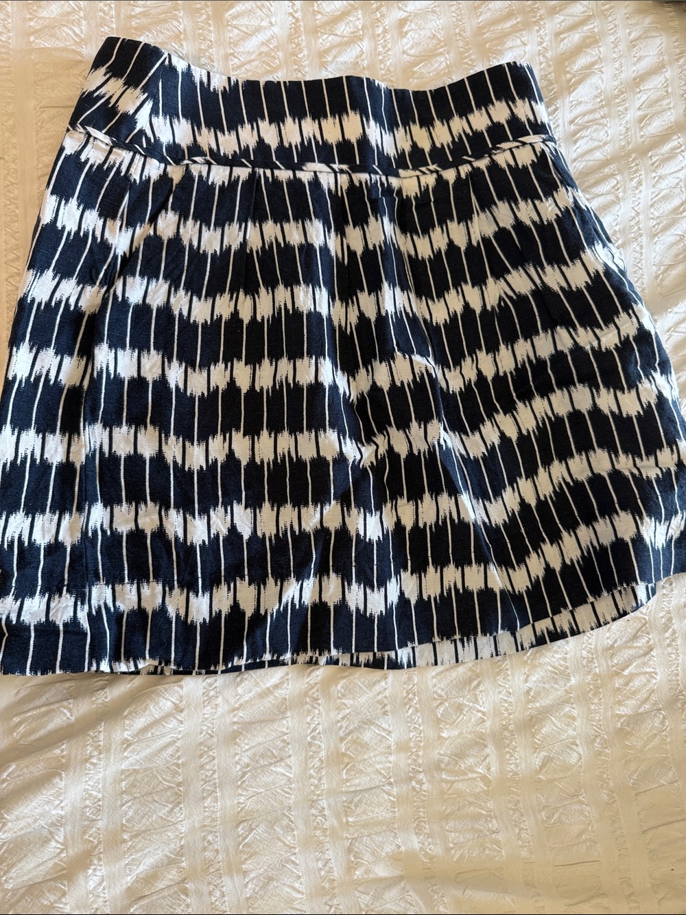 Navy & White Patterned Skirt